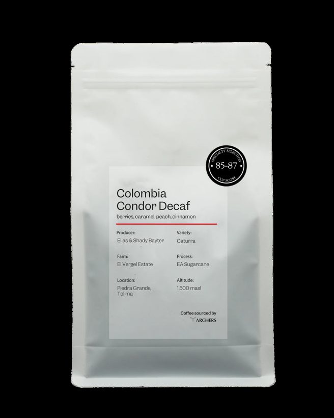 Colombia Condor decaf — a recent add-on